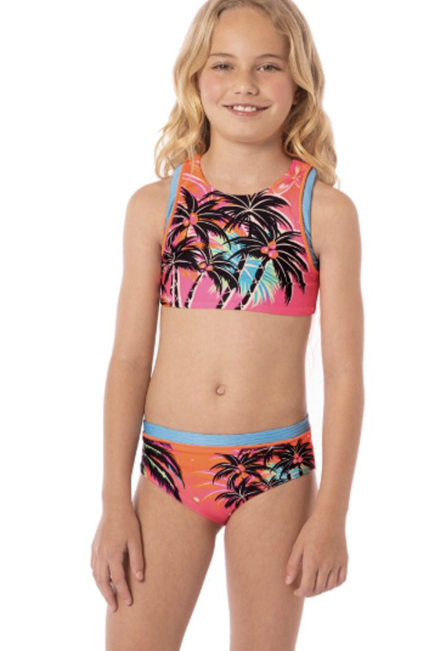 Maaji Girl's Size 10 Maddy Electric Pink Sunrise Bikini Swimsuit Set OS6-25